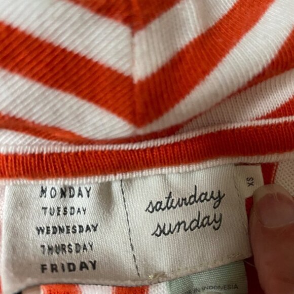 Anthropologie Saturday Sunday Cabana Chemise Orange Cream Stripe Dress Size XS‎ - Picture 4 of 9